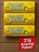 30 Adet Limon Kokulu Büzgülü Orta Boy Avantaj Paket Çöp Poşetleri Çöp Torbaları 55X60 CM thumbnail 1