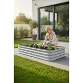 Modüler Yükseltilmiş Bahçe Yatağı Yükseltilmiş Sebze Yatağı No:8 (165X85) Gri thumbnail 1