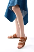 Taba Örgülü Ortopedik Taban Hakiki Deri Kadın Sandalet thumbnail 1