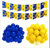 Tarafar 5 Sarı - 5 Lacivert Balon Banner Seti thumbnail 2