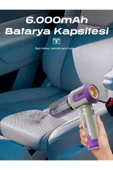AHV-14 2'si 1 Arada Kablosuz Araç İçi Süpürge Mor | 18000PA Güçlü Vakum + Üfleme | Cam Kırıcı & thumbnail 4