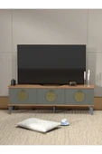 Tv Sehpası Ünitesi 2'Li Orta Sehpa 3'Lü Zigon Sehpa Set Üç Ürün Traverten thumbnail 3