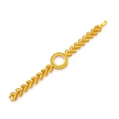 Altın Kaplama İmitasyon Çiçek Desenli Çeyrek Çerçeve Bileklik BLK-1182 thumbnail 1