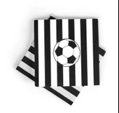 Taraftar Siyah Beyaz 8 Tabak, 8 Bardak, 10 Peçete, 8 Mısır Kutusu thumbnail 3