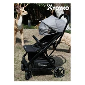 Max Kabin Boy Tek Elle Otomatik Katlanan Pratik Bebek Arabası Autofold Haki Siyah thumbnail 3