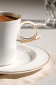 Nehr Laura 6 Kişilik 12 Parça Porselen Kahve Fincan Takımı thumbnail 2