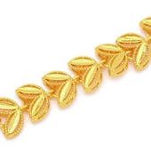 Altın Kaplama İmitasyon Çiçek Desenli Yarım Altınlı Bileklik BLK-1184 thumbnail 3