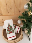 Pamuklu 2'li 50x70 cm Premium Nakışlı Hediyelik Havlu Seti Baveno thumbnail 1