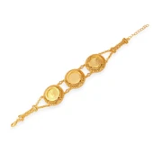 Altın Kaplama İmitasyon Çiçek Desenli Üç Çeyrek Altınlı Bileklik BLK-1181 thumbnail 1