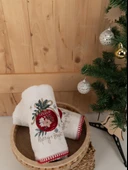 Pamuklu 2'li 50x70 cm Premium Nakışlı Hediyelik Havlu Seti Baveno thumbnail 4