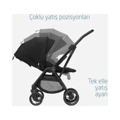 Maxi-Cosi Leona2 Çift Yönlü Uzatılabilir Sırt Desteği Tam Yatabilir Bebek Arabası Twillic Black thumbnail 6