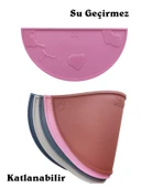 Silikon Mama Matı Havuzlu Yıkanabilir Kaymaz Evcil Hayvan Beslenme Matı Kedi Köpek Paspası 50X25 CM BEJ RENK thumbnail 4