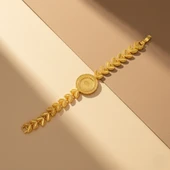 Altın Kaplama  İmitasyon Çiçek Deseni Çeyrek Altınlı Bileklik BLK-1183 thumbnail 4