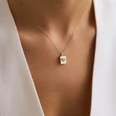 Blue Love Secret Resimli Kolye 10.1 mm  45 cm thumbnail 1