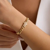 Altın Gurmet Bileklik İtaly Kilit 19 cm En 7 mm thumbnail 1