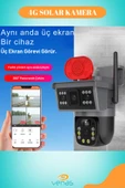 Venas 4G Sim Kartlı Solar güneş Enerjili Full HD Çift Kameralı Extra ledli Akıllı Smart Güvenlik Kamerası thumbnail 4