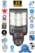 Venas 6MP FullHD Sokak aydınlatmalı 20.000 Mah bataryalı Solar Panelli Hareket sensörlü Projektör kamera thumbnail 1