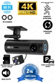 Venas Geniş açı 4K ön 1080p Full HD Arka 2 Kameralı wifi Hafıza kartına kayıtlı araç kamerası thumbnail 1