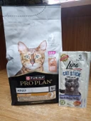 PRO PLAN Derma Care Somonlu Yetişkin Kedi Maması 1.5 Kg+2 PAKET TAHILSIZ TON BALIKLI&KARİDESLİ KEDİ ÖDÜL STİCK thumbnail 1