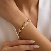 Altın Gurmet Bileklik İtaly Kilit 19 cm En 7 mm thumbnail 3