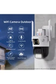 Venas Çift Kameralı Ultra HD Dış Mekan Hareketli Mavi kırmızı ışıklı Kablosuz wifi Güvenlik kamerası thumbnail 4