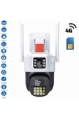 RADEX Çift Kameralı Adaptörlü 4g Sim Kartlı Hareketli Alarmlı Akıllı Güvenlik Kamerası thumbnail 2