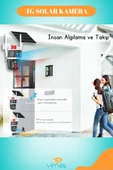 Venas 10x Zoom 4G Sim Kartlı Solar güneş Enerjili Full HD Çift Kameralı Akıllı Smart Güvenlik Kamerası thumbnail 3