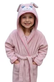 Tavşan Kulaklı Kız Erkek Çocuk Bornozu Lupi Pembe thumbnail 4