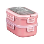 Tohana 1650ml İki Katlı 4 Bölmeli Çelik Yemek Kabı thumbnail 1