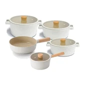 Neoflam Fika Bej Tencere ve Tava Seti 9 Parça thumbnail 1