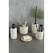 Primanova Leaf Banyo Seti 5 Parça - Bej thumbnail 1