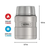 Thermos SK3000 Staınless King Yemek Termosu 0,47L Matte Staınless Steel 101311 thumbnail 3