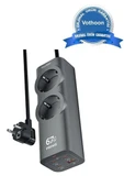 67w Hızlı Şarjlı Akıllı Çoklu Priz – 2000w Güç, 2 Usb-c + 2 Usb-a Çıkışlı, Telefon & Laptop Uyumlu thumbnail 1