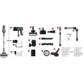 Fabcio Forza Hepa Filtreli Kablosuz Dikey Süpürge (Islak Mop ve Turbo Başlığı Hediyeli) thumbnail 9