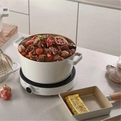 Neoflam Fika Cam Kapaklı Alüminyum Döküm Derin Tencere 26cm Bej thumbnail 1