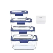 Neoflam Fika Glace Vakumlu Cam Saklama Kabı Seti Mavi 5 Parça thumbnail 1