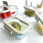 Neoflam Fika Glace Vakumlu Cam Saklama Kabı Seti Bej 5 Parça thumbnail 5