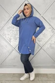 KADIN ÇIT ÇITLI KAPÜŞONLU TESETTÜR TUNİK thumbnail 6