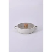 Neoflam Fika Cam Kapaklı Alüminyum Sahan Set 2'li 20-22 Cm Bej thumbnail 3