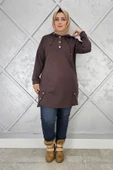 KADIN ÇIT ÇITLI KAPÜŞONLU TESETTÜR TUNİK thumbnail 4