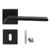 Kare Rozetli Oda Kapı Kolu Mat Siyah Sağa Sola Uygun Ön Arka Oda Kapısı 1 Takım thumbnail 5