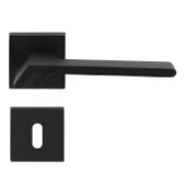 Kare Rozetli Oda Kapı Kolu Mat Siyah Sağa Sola Uygun Ön Arka Oda Kapısı 1 Takım thumbnail 4