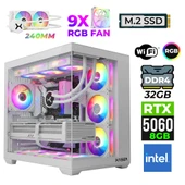 Xaser Neon X60 Intel i3 14100F 32GB Ram 1TB M.2 NVMe SSD 8GB RTX5060 Sıvı Soğutmalı Oyuncu Tavsiye Sistem thumbnail 1