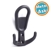 Metal Siyah Askı Askılık Duvar Vidalı Çanta Elbise Asma Portmanto Vestiyer Banyo Mutfak Askısı thumbnail 1