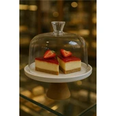 Akayev Porselen Ahşap Ayaklı Cam Fanus thumbnail 4