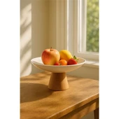 Akayev Porselen Ahşap Ayaklı 25 Cm Sunumluk Meyvelik thumbnail 2