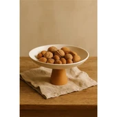 Akayev Porselen Ahşap Ayaklı 25 Cm Sunumluk Meyvelik thumbnail 1