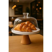 Akayev Porselen Ahşap Ayaklı Cam Fanus thumbnail 2