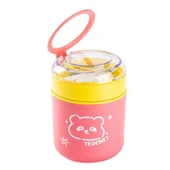 Tantitoni Tedemeı Pembe Sarı Paslanmaz Çelik Yuvarlak Yemek Taşıma Kabı 530ml thumbnail 2