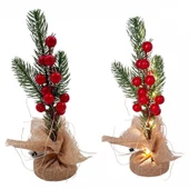 Yılbaşı Yeniyıl Dekor Süsü Led Işıklı Yılbaşı Ağacı 21cm Yılbaşı Noel Dekorasyonu Led Işıklı Ağaç 21cm thumbnail 1